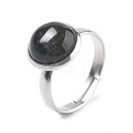 Half Round Natural Indian Agate Finger Rings RJEW-M062-01P-38-1