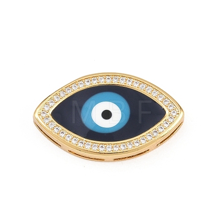Brass Micro Pave Cubic Zirconia with Enamel Beads KK-L275-61G-02-1