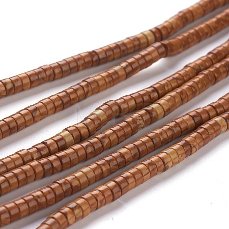 Natural Yellow Wood Lace Stone Wooden Jasper Beads Strands G-H230-23-1
