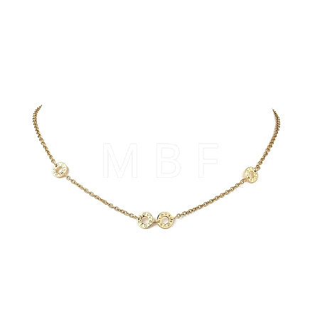 304 Stainless Steel Love Disc Link Chain Necklaces NJEW-JN05660-1