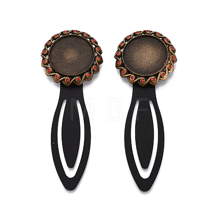 Alloy & Iron Bookmark Cabochon Settings PALLOY-N184-08AB-1