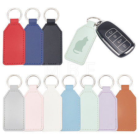 10Pcs 10 Colors PU Imitation Leather Keychains KEYC-NB0001-74-1