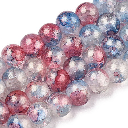 Baking Paint Crackle Glass Bead Strands DGLA-R053-04H-1