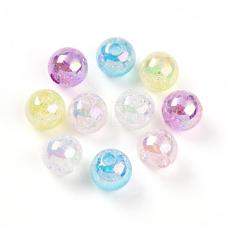 Transparent Crackle Acrylic Beads OACR-I015-41-1