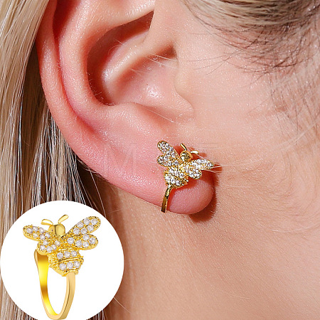 Brass Rhinestone Cuff Earrings WGCA6F2-30-1