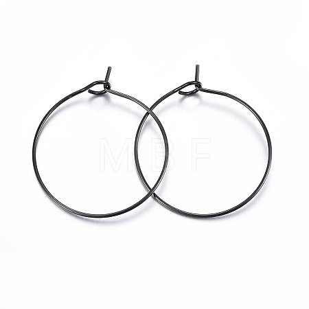 304 Stainless Steel Hoop Earring Settings X-STAS-H467-01B-25MM-1