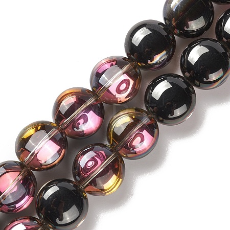 Transparent Electroplate Glass Bead Strands EGLA-P049-01A-HP03-1