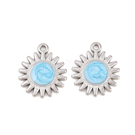 304 Stainless Steel Enamel Pendants STAS-K293-30P-01-1