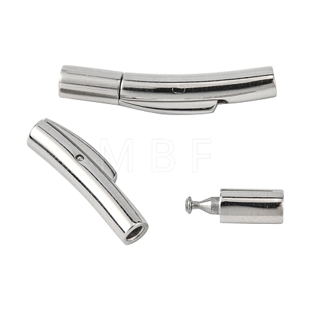 Tarnish Resistant Column 304 Stainless Steel Bayonet Necklace Clasps X-STAS-O035-05-1