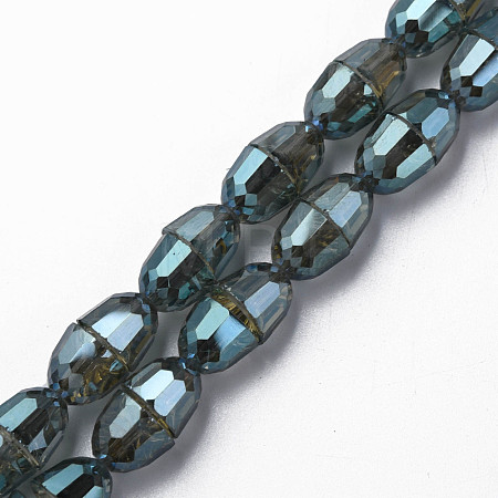 Electroplate Transparent Glass Beads Strands EGLA-N002-35-F03-1