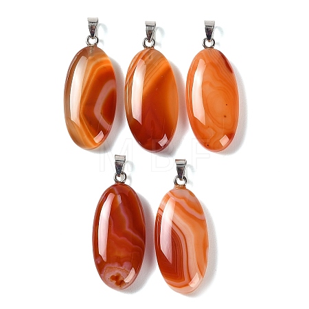 Dyed & Heated Natural Red Agate Pendants GG-CBACB71-01P-08-1