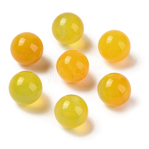 Natural Yellow Agate No Hole Sphere Beads G-K353-04A-28-1