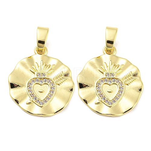 Rack Plating Brass and Cubic Zirconia Pendant KK-Q787-02G-1