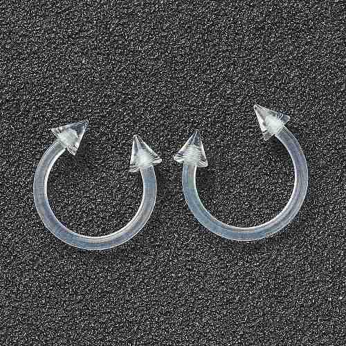 Acrylic Circular/Horseshoe Barbell with Double Pointed End X1-AJEW-P084-03-1