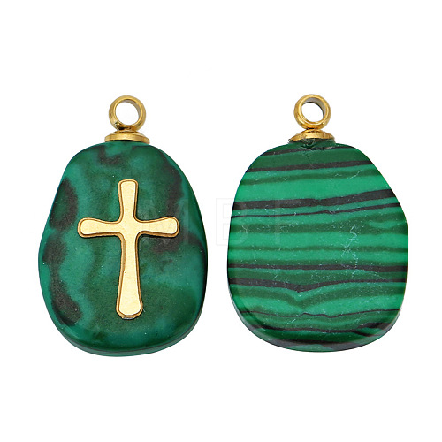 Natural Malachite Pendants FIND-PW0015-01A-07-1