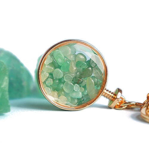 Natural Green Aventurine Keychains PW-WG44394-05-1