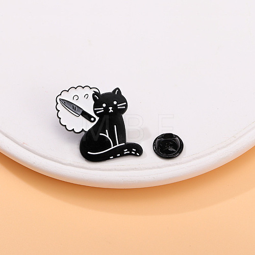 Cat with Knife Badges PW-WG55459-01-1
