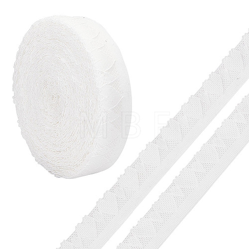 10 Yards Elastic Heart Lace Band SRIB-WH0011-175-1