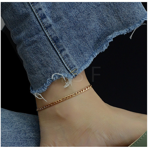 Titanium Steel Figaro Chain Anklets for Women WG21F1E-02-1