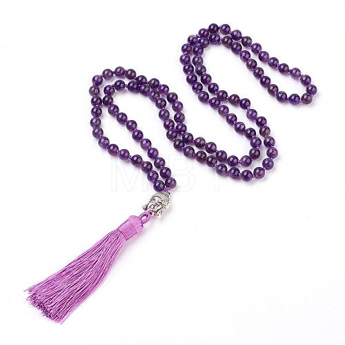 Tassel Pendant Necklaces NJEW-P191-A05-1