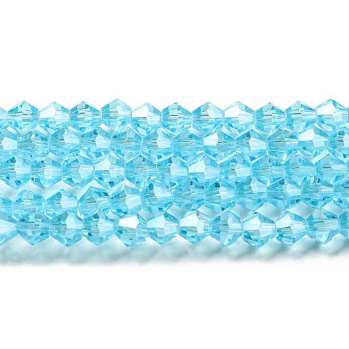 Transparent Electroplate Glass Beads Strands EGLA-A039-T4mm-A20-1