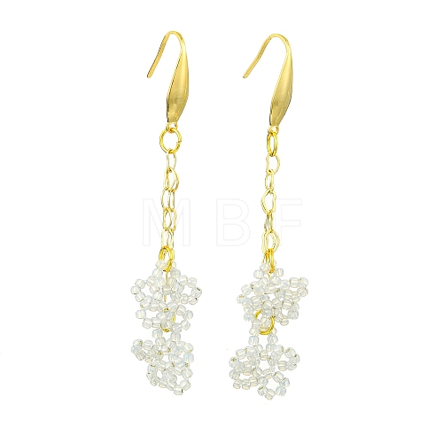 Glass Dangle Earrings EJEW-JE06007-1