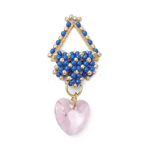 Beaded Triangle & Heart Charms PALLOY-MZ00437-02-1