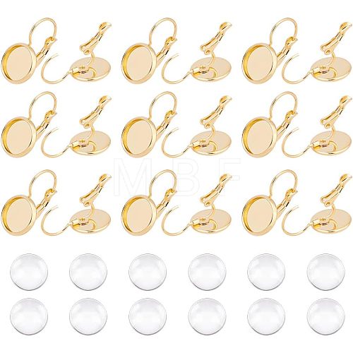 Unicraftale DIY Flat Round Blank Dome Earring Making Kit DIY-UN0003-78-1