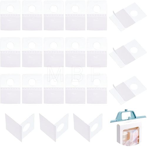 300Pcs Transparent PVC Self Adhesive Hang Tabs CDIS-HY0001-01-1