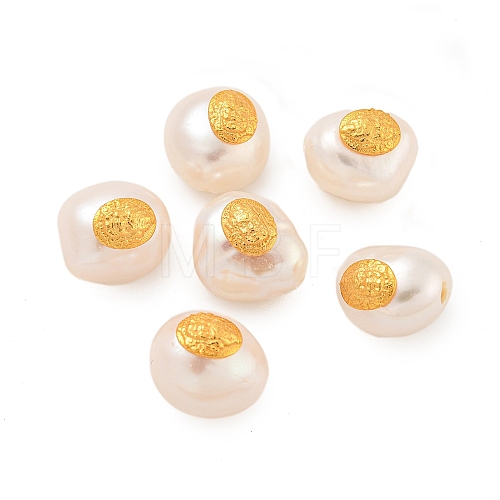 Oval Natural Freshwater Pearl Beads PEAR-K009-02G-1