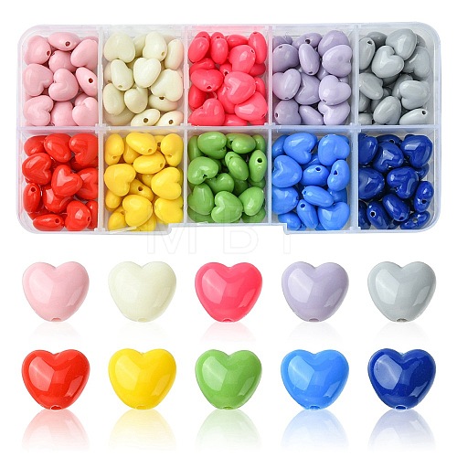 200Pcs 10 Colors Opaque Acrylic Beads OACR-FS0001-44-1