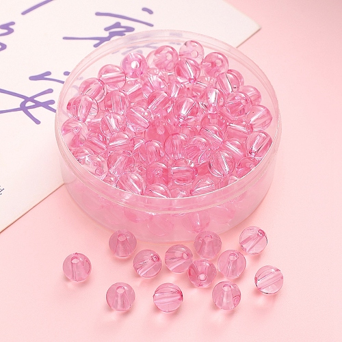 50Pcs Transparent Acrylic Beads PW-WG86E14-07-1