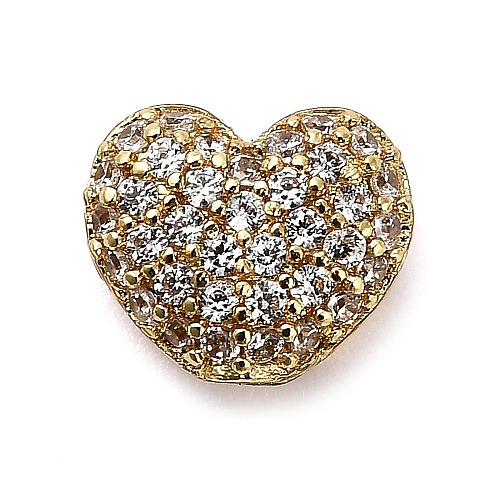 Brass Micro Pave Cubic Zirconia Beads KK-L229-076A-G-1