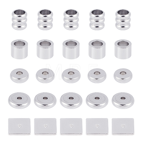 100Pcs 5 Style Stainless Steel Spacer Beads STAS-DC0003-16-1