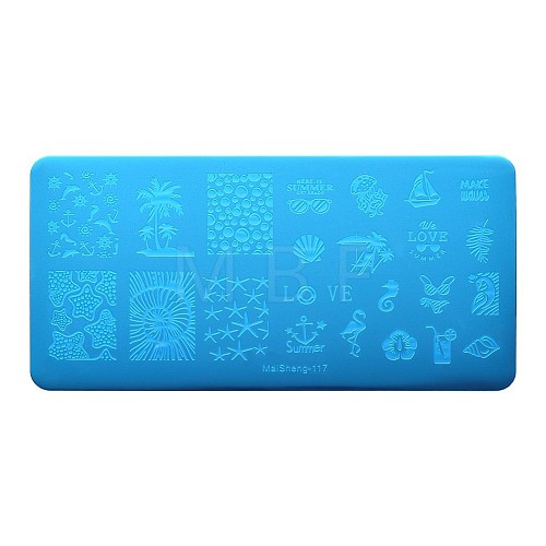 Non-Tarnish Stainless Steel Nail Art Stamping Plates X-MRMJ-S048-093-1