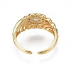 Cubic Zirconia Oval Chunky Open Cuff Ring for Women RJEW-N035-096C-2