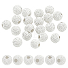   20Pcs Round 925 Sterling Silver Textured Beads STER-PH0002-18-1