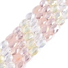 Electroplate Imitation Jade & Opaque & Transparent Glass Beads Strands EGLA-Q135-6x8MM-01D-1