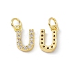 Real 18K Gold Plated Brass Micro Pave Clear Cubic Zirconia Charms KK-E068-VB452-U-1