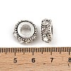 Flat Round Antique Silver Plated Alloy Rhinestone European Beads X-ALRI-Q228-10H-3