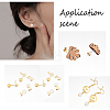 12Pcs 2 Colors Silicone with Brass Ear Nuts FIND-AR0002-76-6