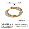 304 Stainless Steel Micro Pave Cubic Zirconia Bangles for Women MA1312-3-2