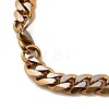 Ion Plating(IP) Matte Style 304 Stainless Steel Cuban Link Chain Necklaces for Men NJEW-B116-05G-3