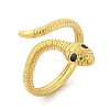 304 Stainless Steel Black Enamel Cuff Rings for Women RJEW-G338-05G-4