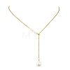 Adjustable Natural Baroque Keshi Pearl Oval Tassel Y Necklaces NJEW-JN06060-3