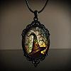 Oval Gothic Alloy Glass Halloween Pendant Necklaces for Women FS-WG73C21-02-1