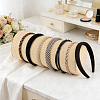 Wood Covered with Linen Headband Holder Organizer for Girls Women ODIS-WH0007-94-4