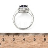 Brass & Purple Heart Cubic Zirconia Finger Rings for Women CU-CBA7E55-14P-5