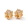 Brass Micro Pave Clear Cubic  Zirconia Beads KK-K422-05G-2