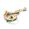 Rhinestone Snake Aolly Brooch with Enamel JEWB-V002-17C-2